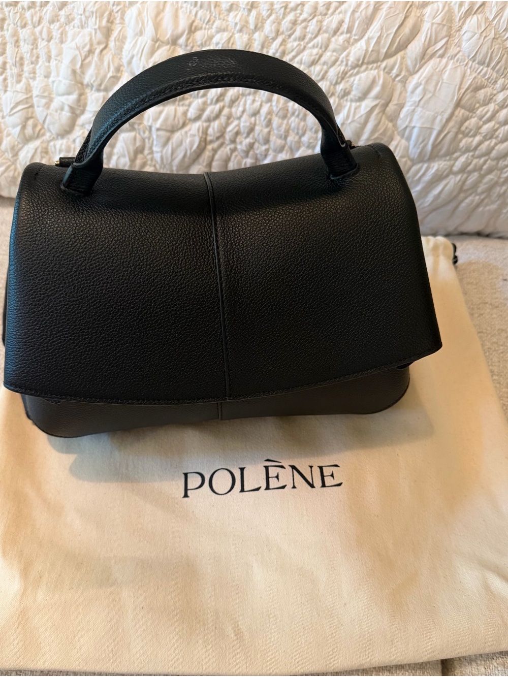 Polene Mokki Textured Black Bag new w Tags
